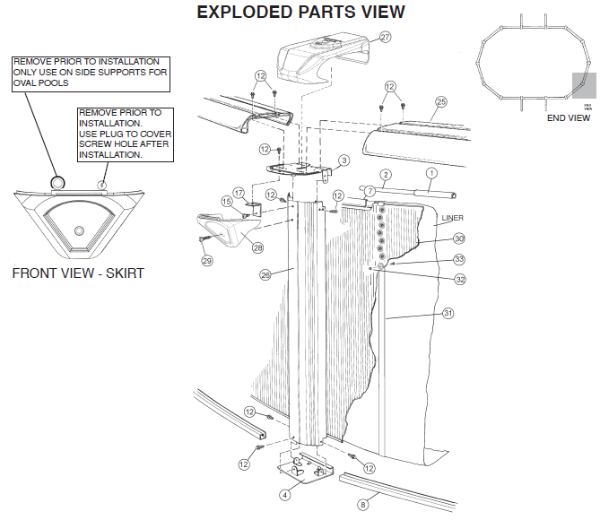 16' x 28' Oval 52" Embassy Royal Sands Parts Reorder